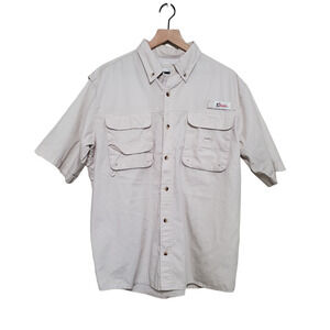 World Wide Sportsman Fishing Shirt Vented Button Down Outdoor Short Sleeve Large